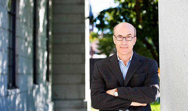 Thomas D. Cabot Professor of Public Policy and Professor of Economics Ken Rogoff speaks about his favorite object, the Gutenberg Bible on display in Widener Library. He is pictured outside the Littauer Building at Harvard University. Stephanie Mitchell/Harvard Staff Photographer